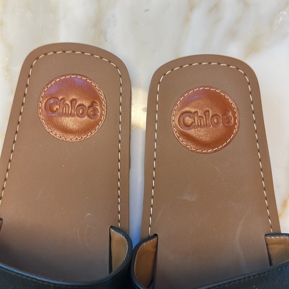 Chloe Woody Leather Sandals - Picture 4 of 6